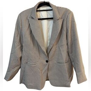 Maurices Black, Brown & Cream Houndstooth Blazer With Lining Sz XXL
